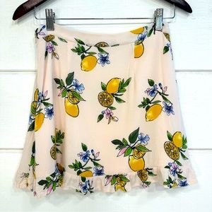 Molly Green Lemon Mini Skirt Blush Peach Sz Medium